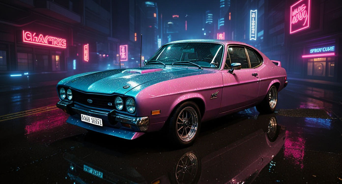 1970 Ford Capri Resto Mod in Cyberpunk City
