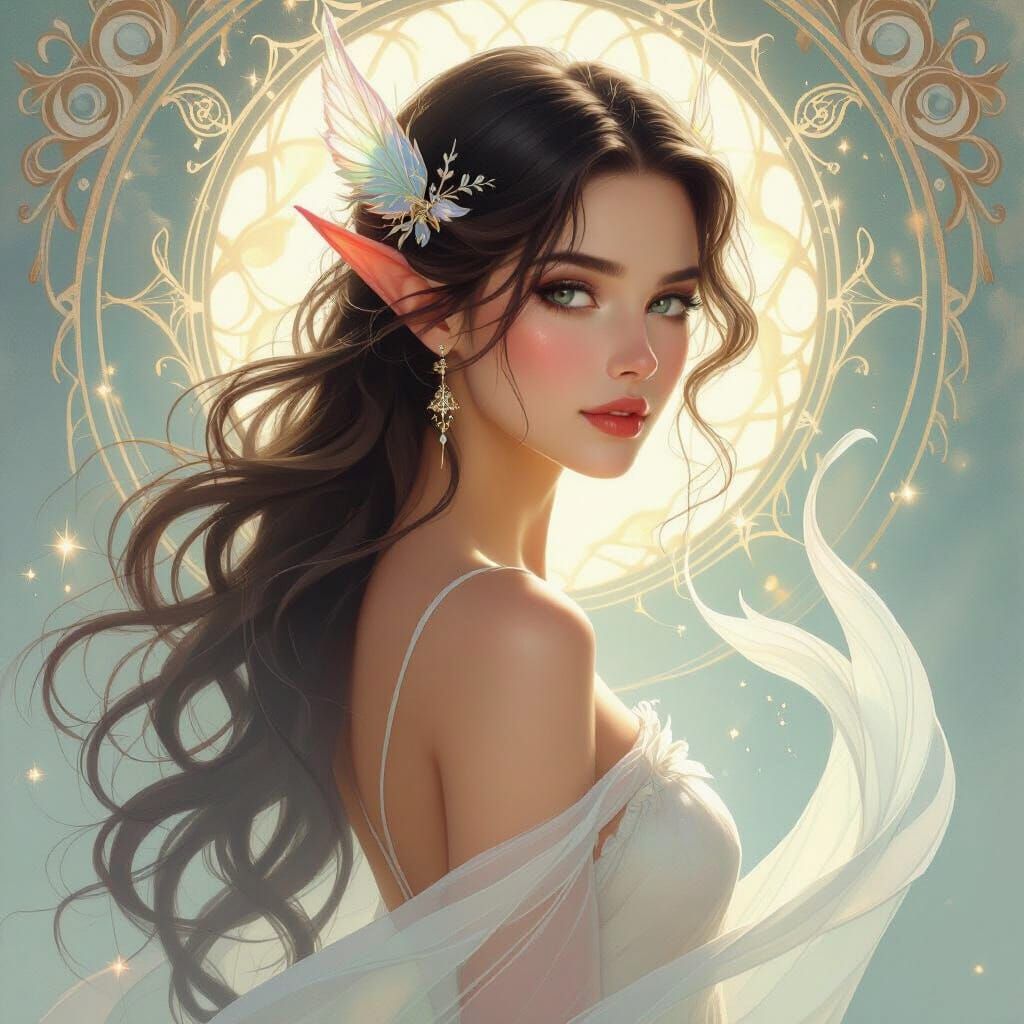 Ethereal Siren With Glowing Tail in Dreamlike Light