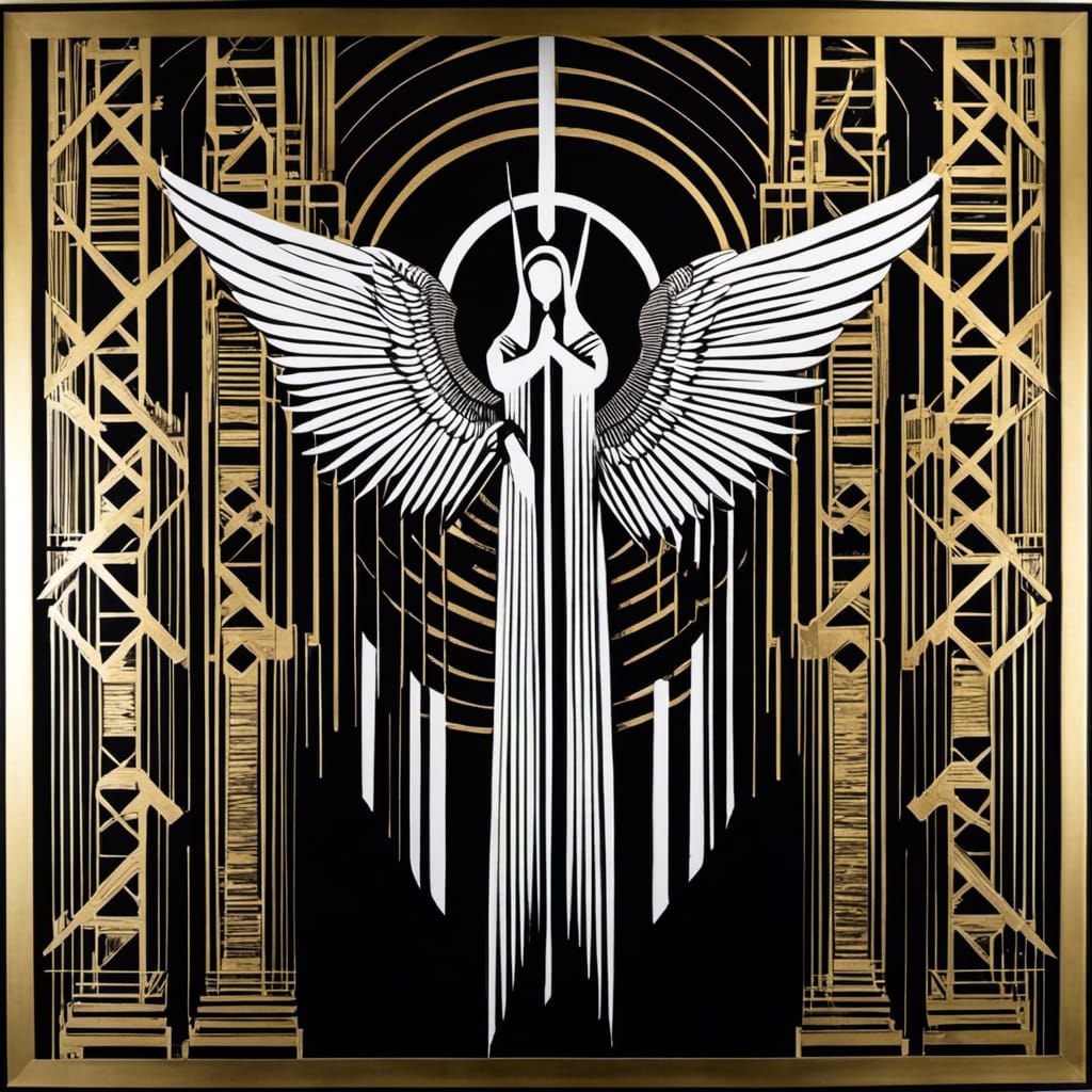 Abstract Angel in Street Art Style