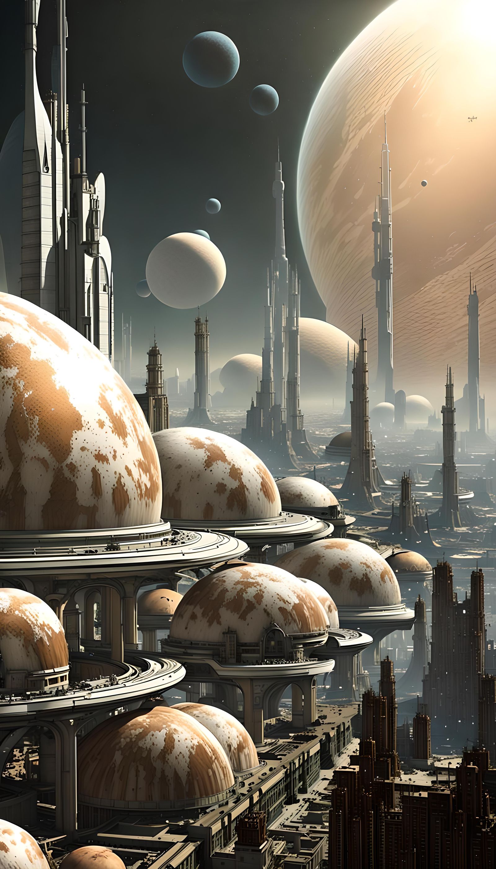 Futuristic Domed Cities on Colonized Planets