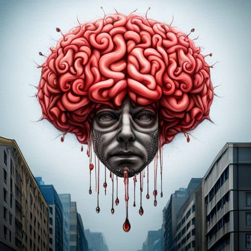 Brain Chandelier: Graffiti Art in Polychromatic Detail