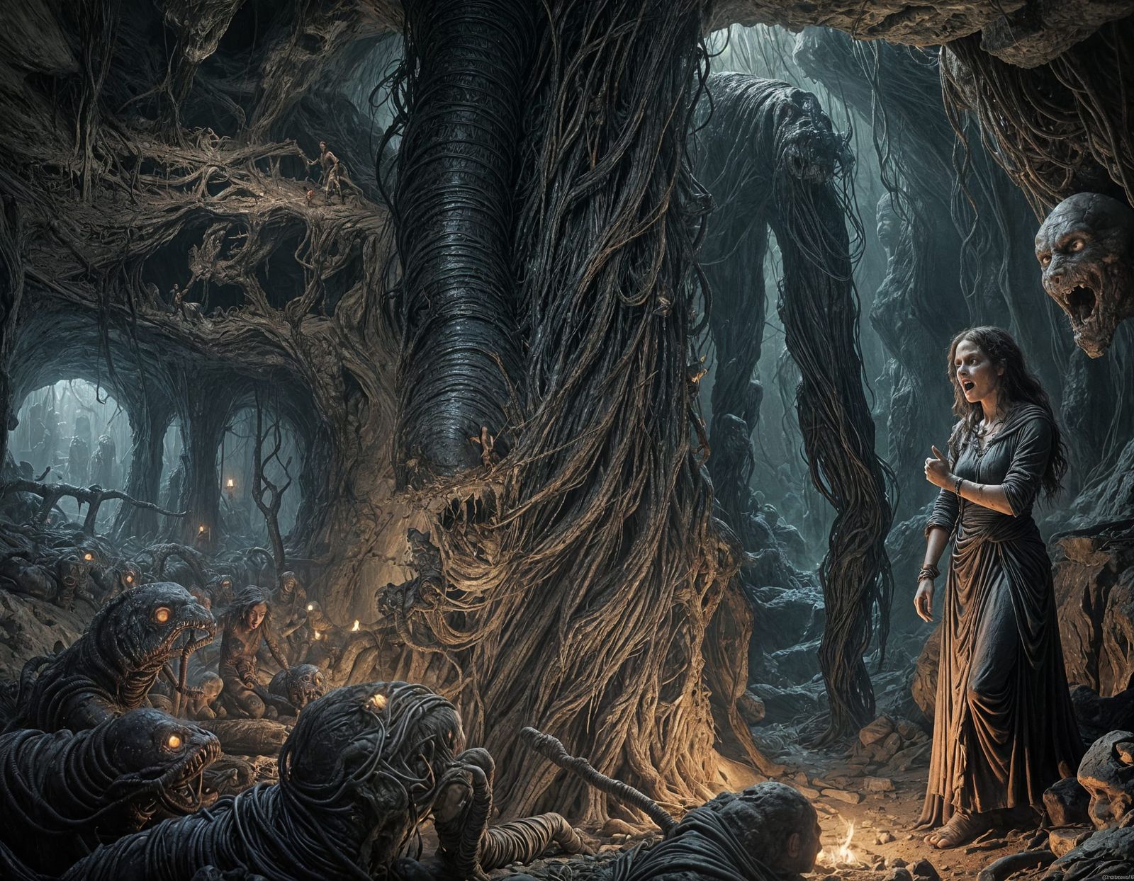 Cave Horror: Giant Worms Attack Woman