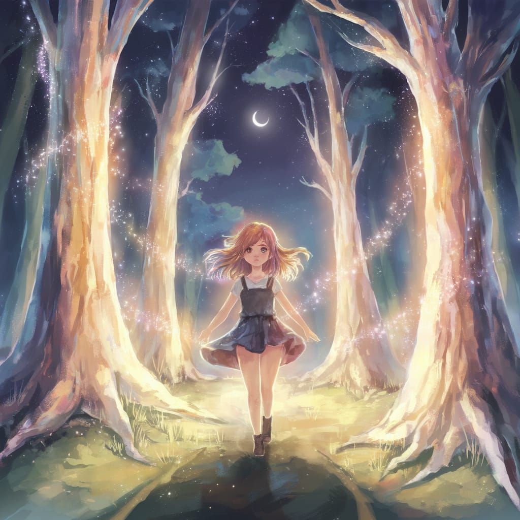 Anime Magic in Vibrant Groves