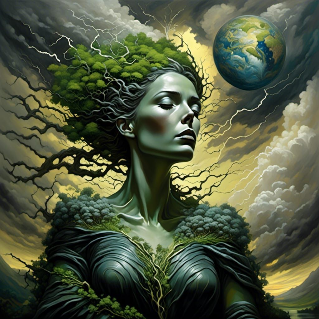 Mother Nature Protects Earth in Dramatic Digital Painting