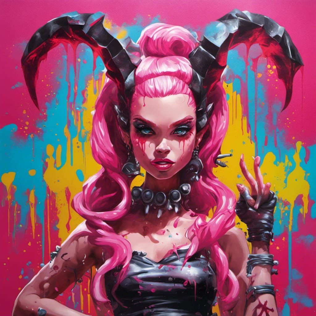 Evil Barbie Graffiti Art in Street Style