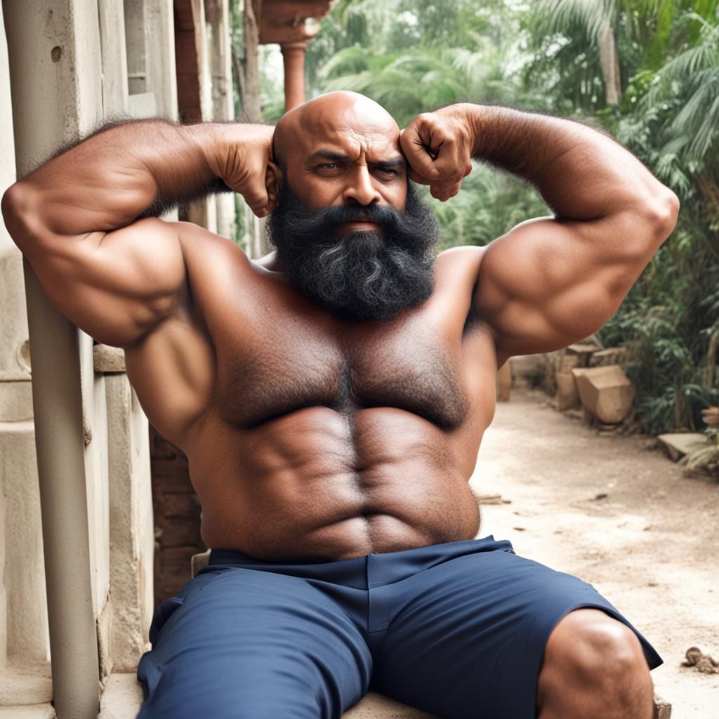 Drunk Muscular Indian Man Passed Out