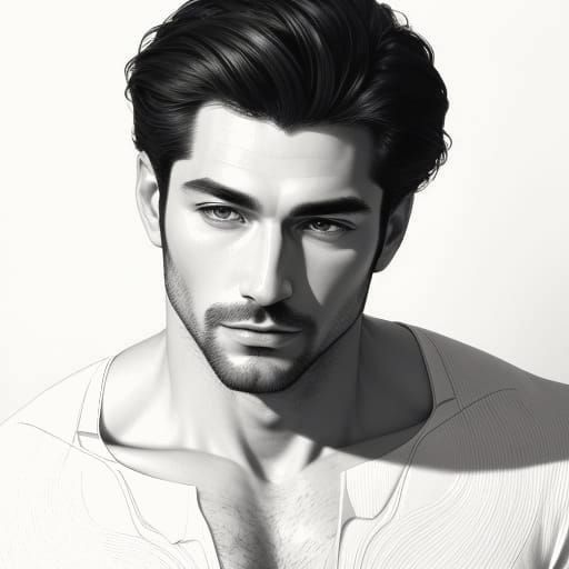 Minimalist One-Line Art Portrait Of A Handsome Man