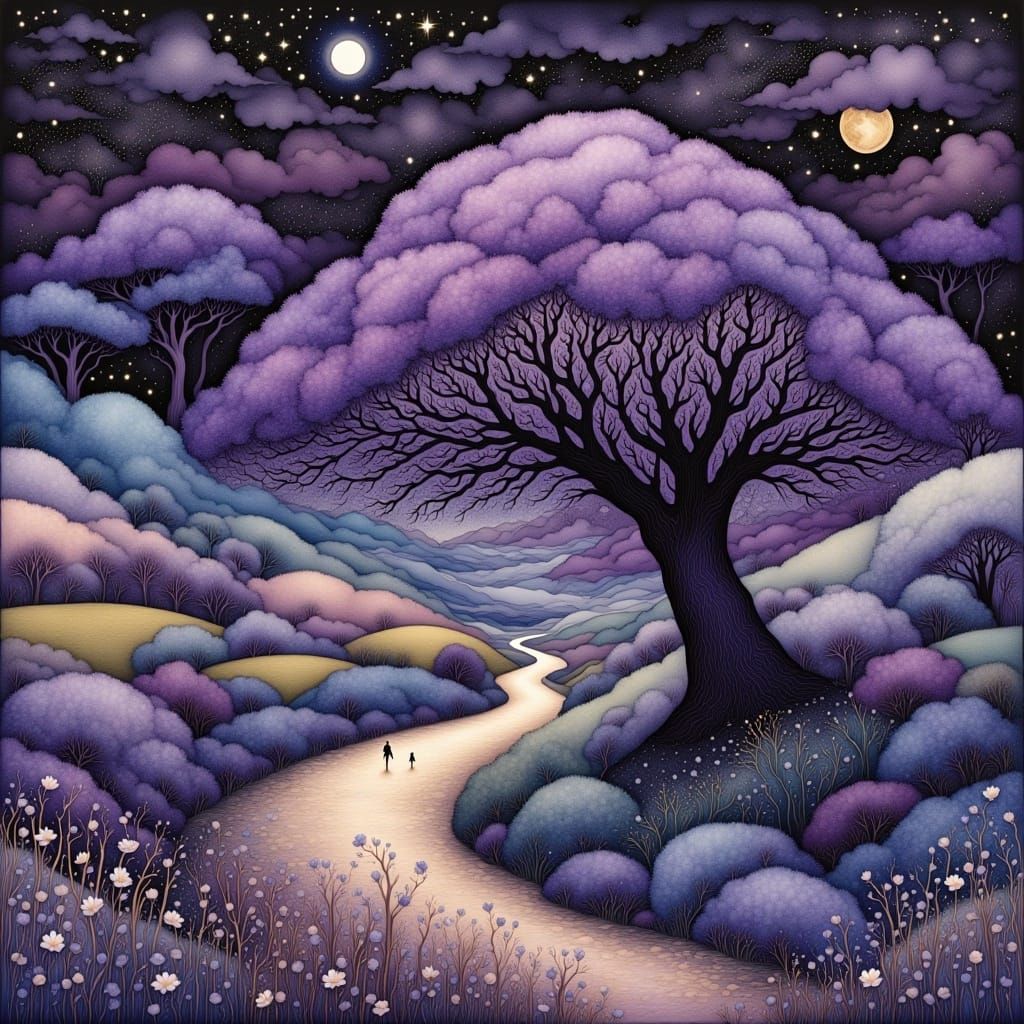 Liquid Ink Path Illustration in Cool Flux Style