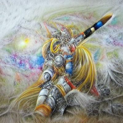 Anime Celestial Warrior Pencil Sketch