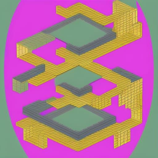 Multidimensional Escher Design in Isometric Perspective