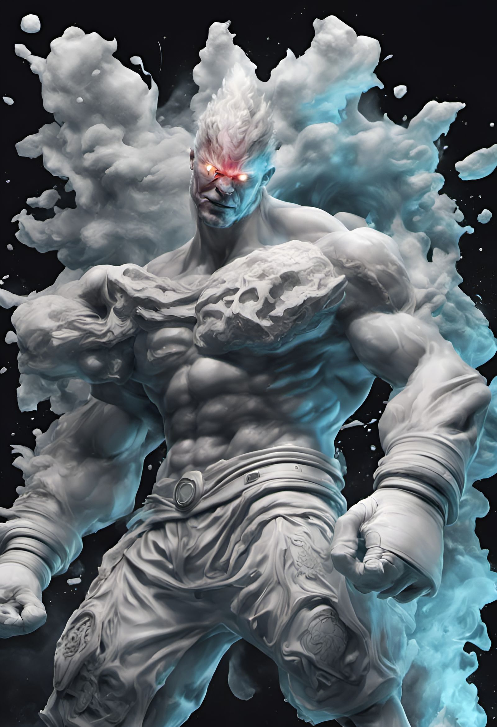 Hyperrealistic Knight Boxer Fusion in Dark Boxing Ring