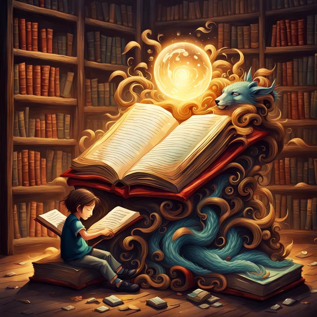 Whimsical Beastly Book and Librarian, Dynamic Lighting
