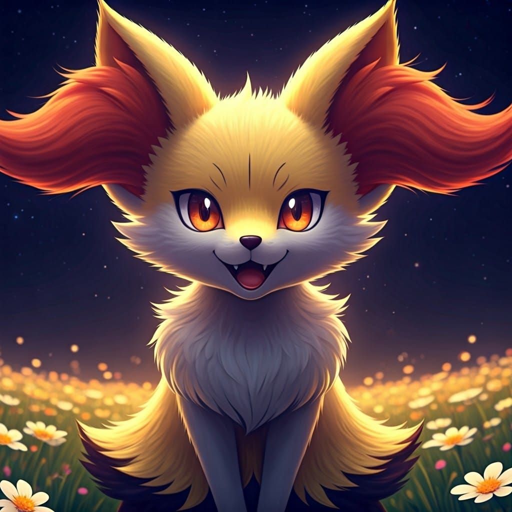 Adorable Chibi Braixen in Anime Style