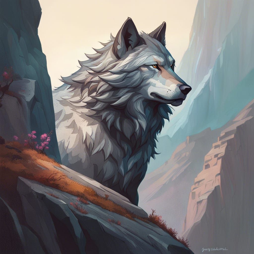 Alpha Wolf Portrait in Hyperdetailed Style