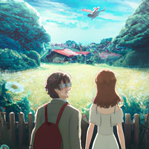 John Lennon in Studio Ghibli Anime Style