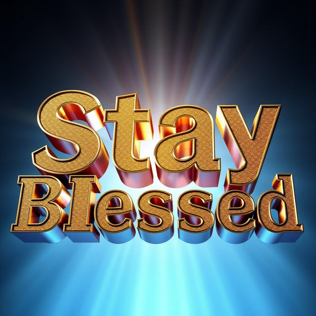 Radiant 3D Letters Spelling Stay Blessed