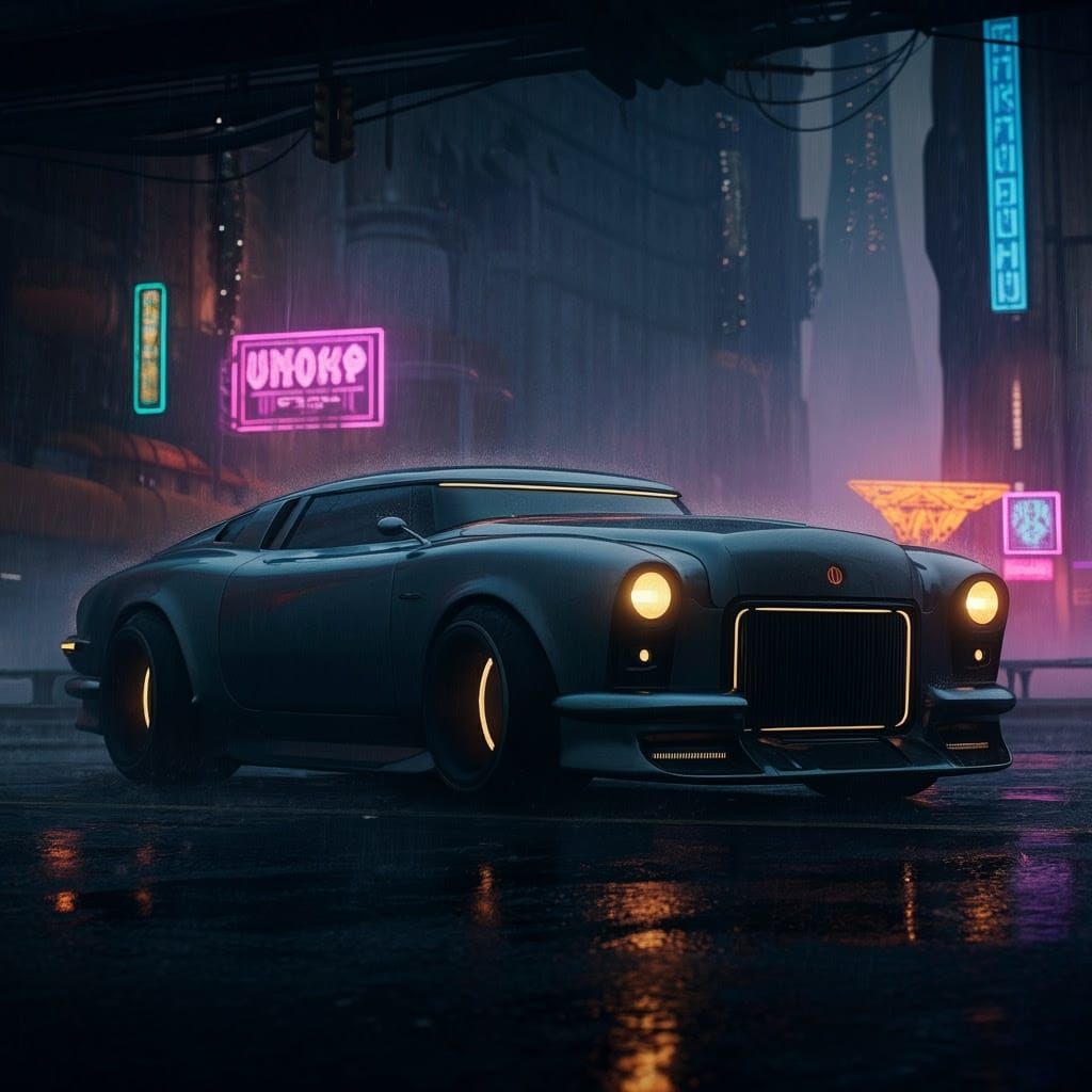 Retrofuturistic Saloon Car in Noxis Prime