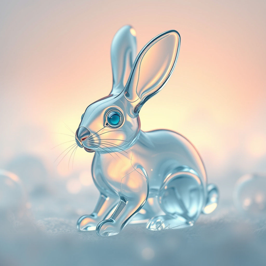 Ethereal Glass Rabbit Fantasy Concept Art