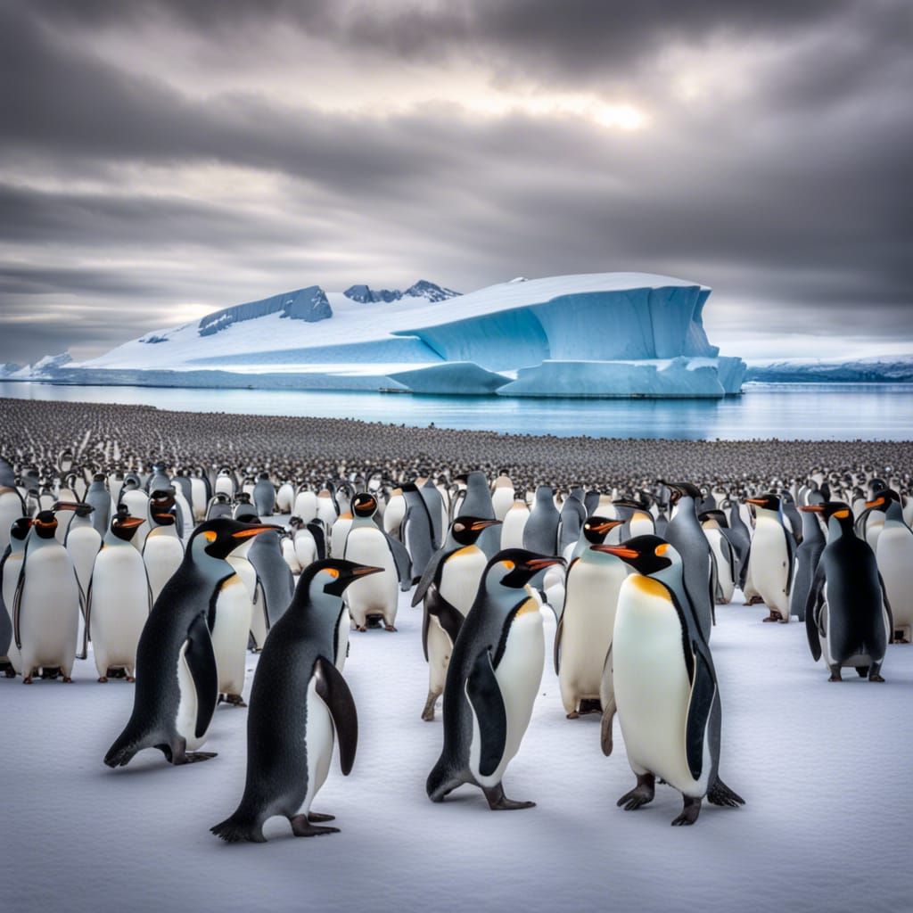 Antarctic Penguin Colony in HDR Landscape Photography