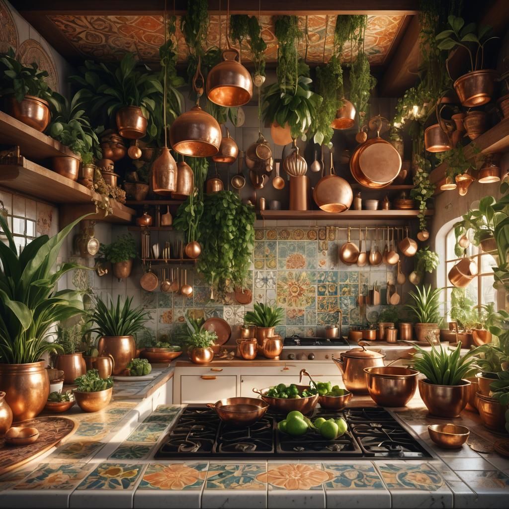 Luxurious Boho Kitchen Concept Art in Unreal Engine 5
