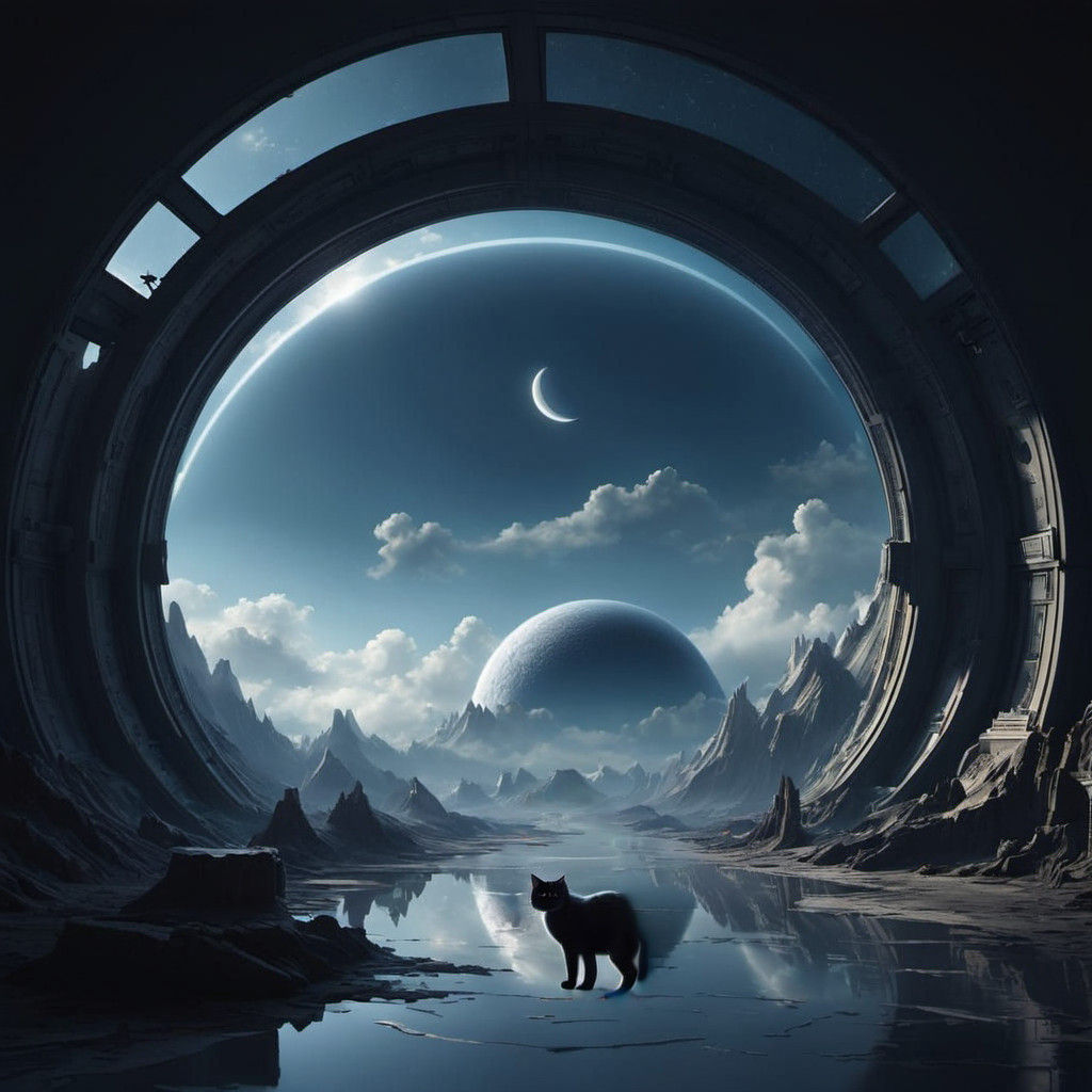 Realistic Flat Earth Concept Art in a Darkened Dome