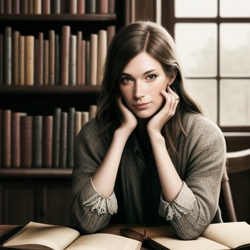 Dalmatian Scholar in Library Portrait