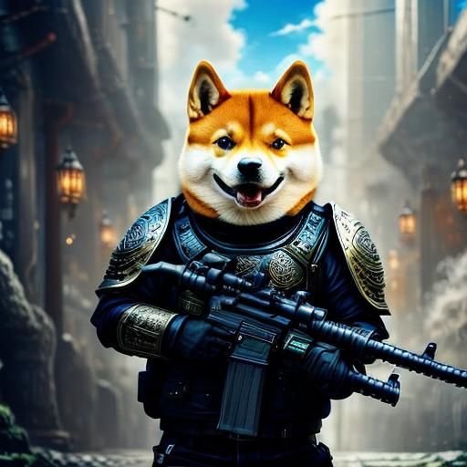 Anthropomorphic Shiba Inu NAFO Fella Splash Art
