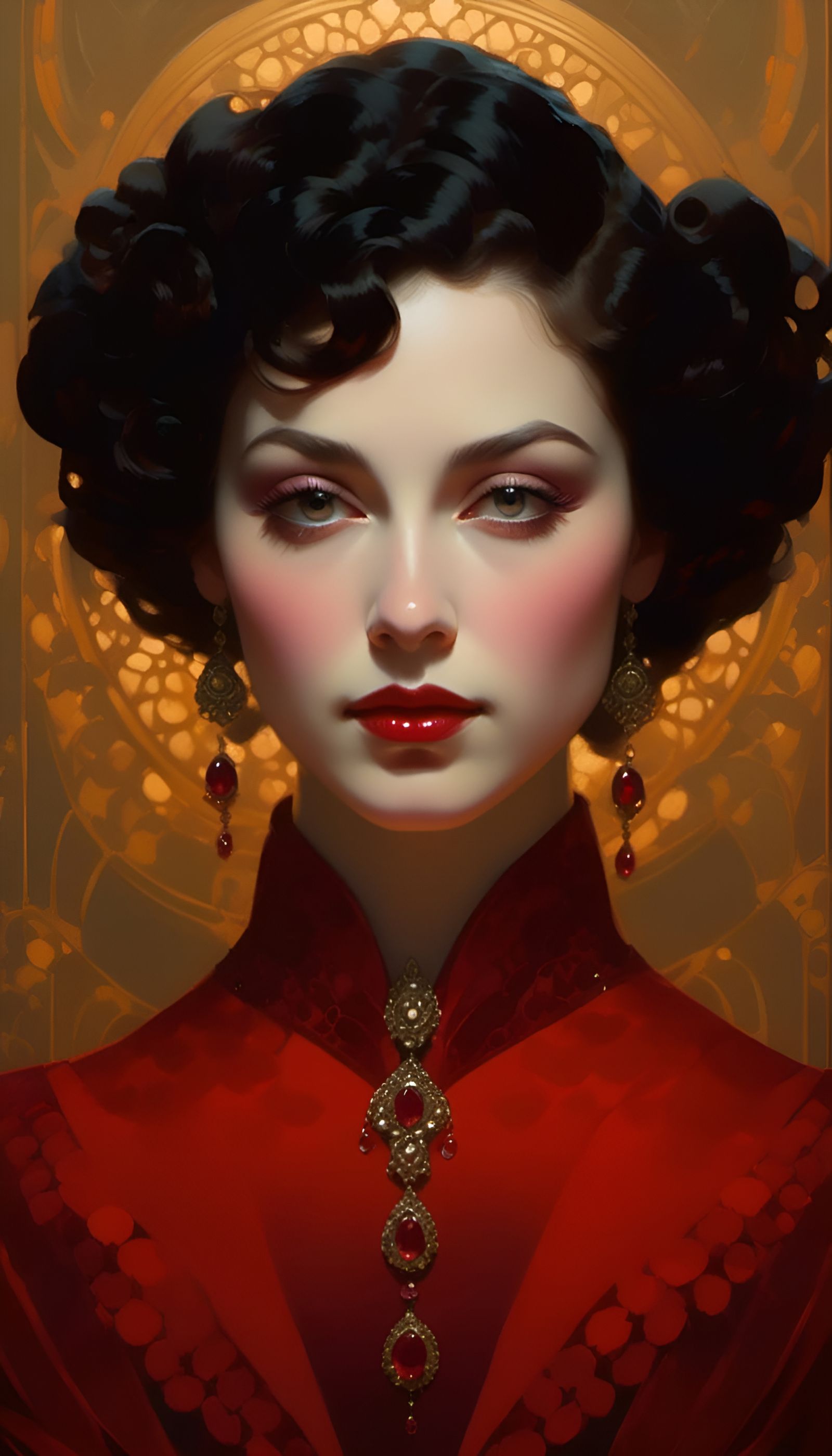 Edwardian Woman Portrait in Hyperrealistic Style