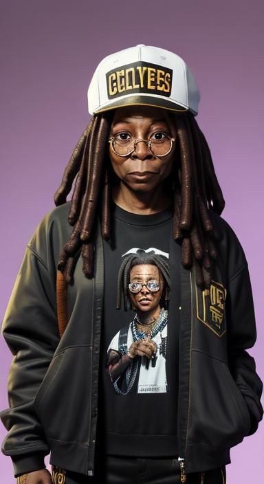 Whoopi Goldberg Bust in Streetwear Outfit