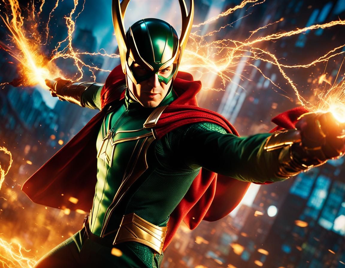 Loki and Spiderman in Comic Book Battle