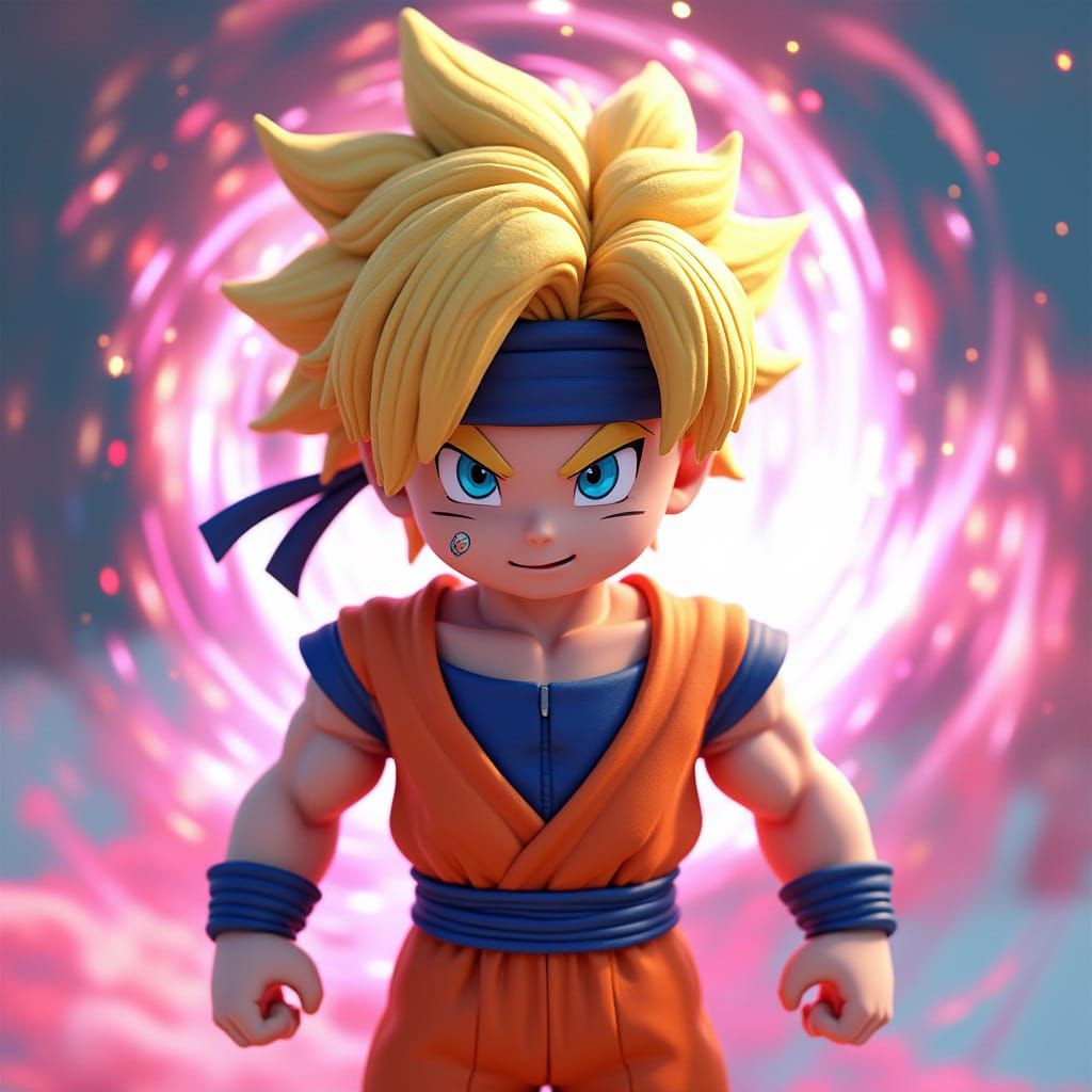 Vibrant Anime-Inspired Roblox Character with Rasengan