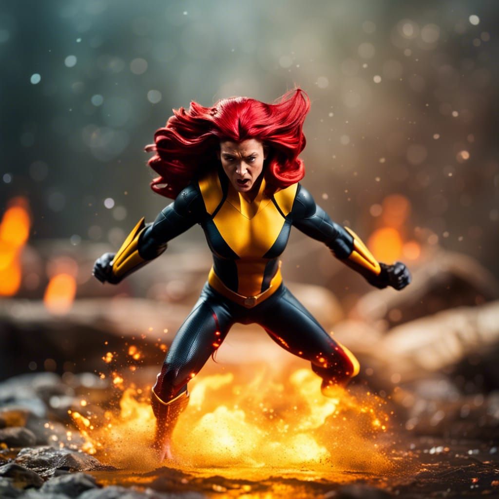 Dark Phoenix Confronts Wolverine: A Dramatic Photograph