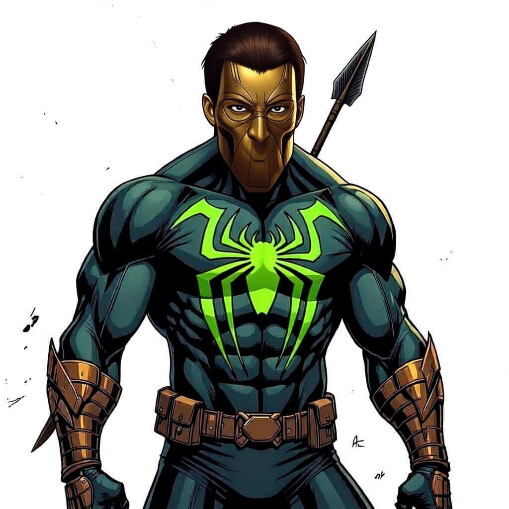 Marvel Spidersona Warrior with Green Spider Logo