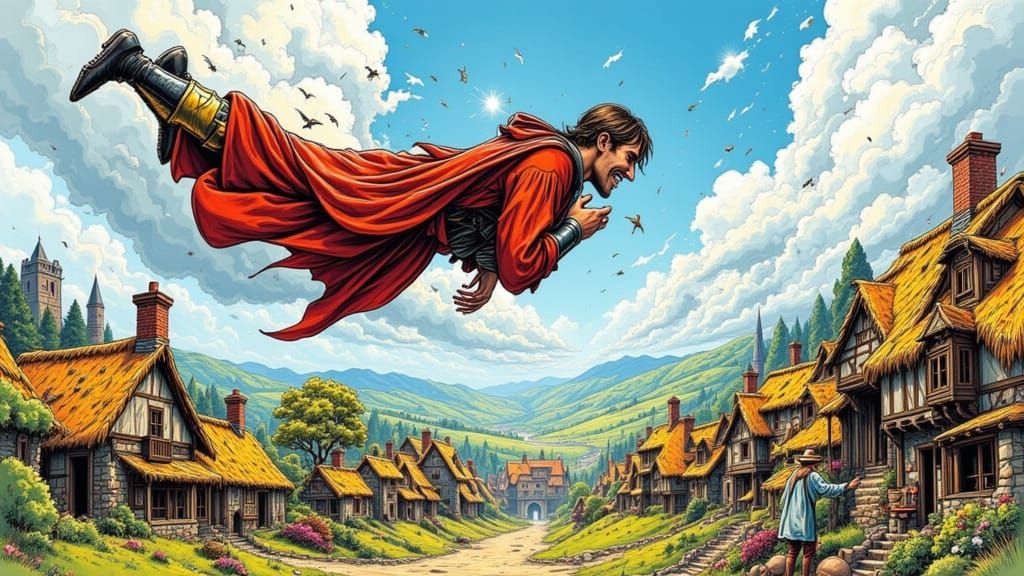 Silas the Giant smiles at a villager in the land of those wh...