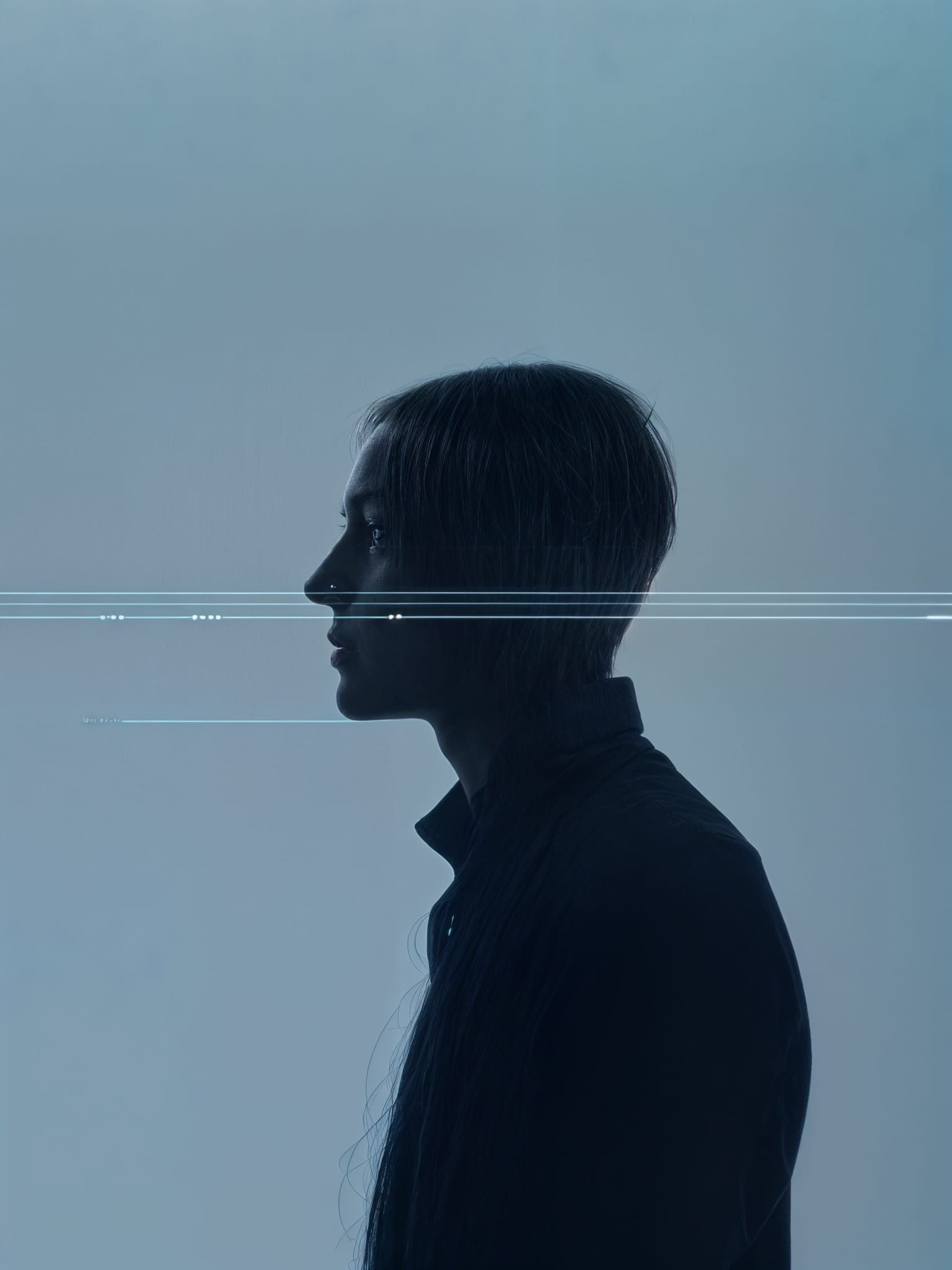 Glitch in a silhouette