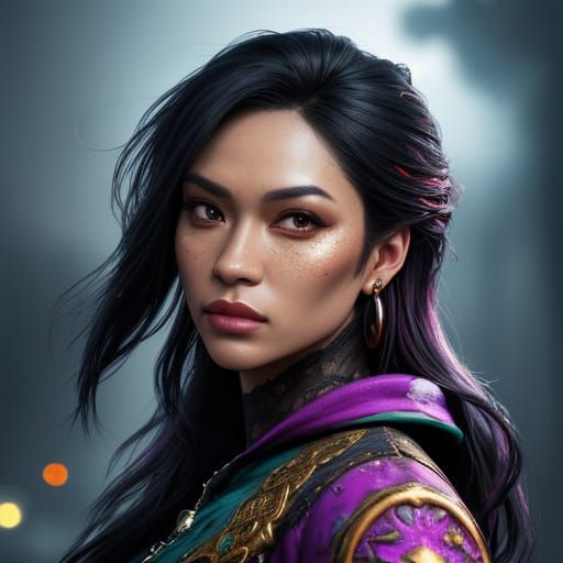 Hyperrealistic Portrait with Vibrant Oil Painting Colors