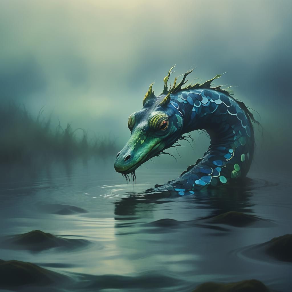 Loch Ness Creature in Fauvist Expressionism