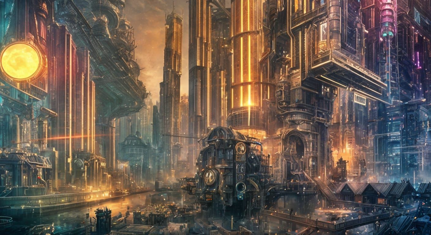 Steampunk Cybercity: Fantastical Engine World
