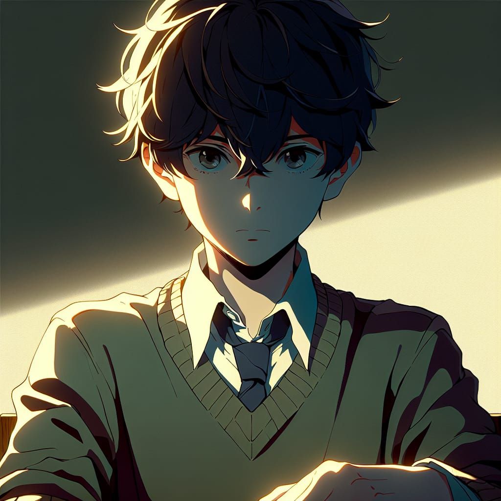 Manga-Style Boy with Masterful Aura in Edo Art Style