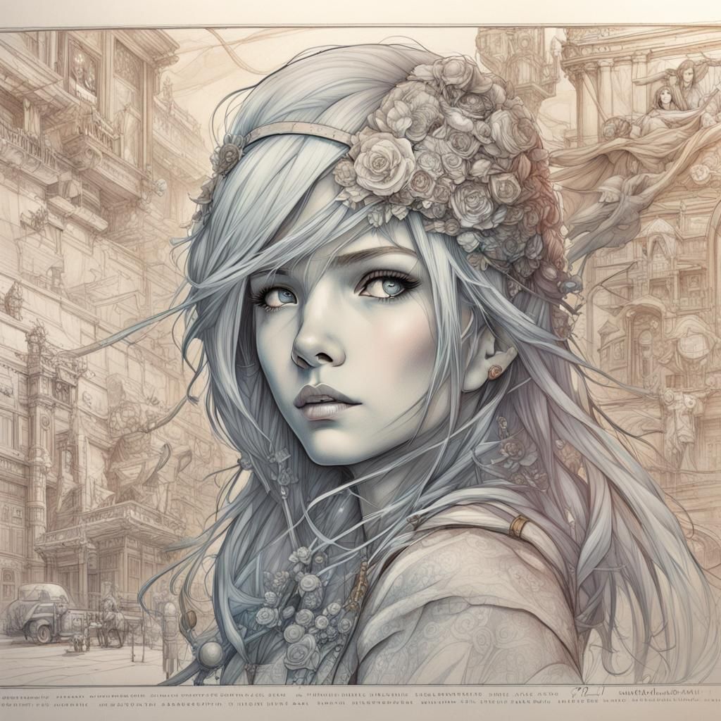Ethereal Fantasy Graphic Novel in Colored Pencil