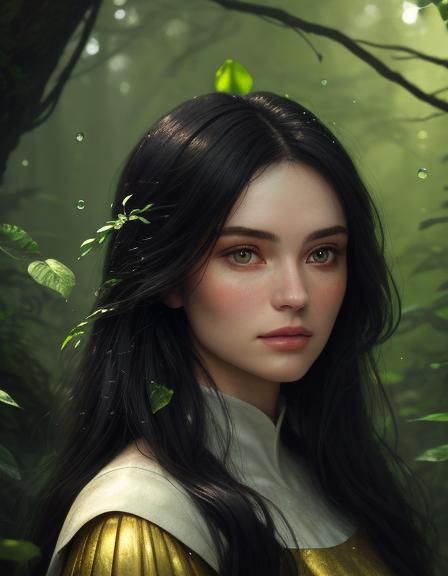 A beautiful woman (Snow White) wearing simple tops. İAmazing...