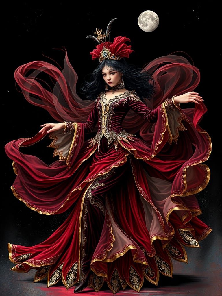 Beautiful Girl in Psycho Circus Fantasy Suit