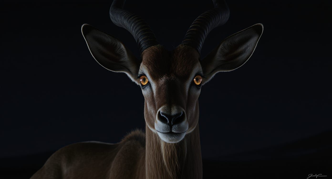 Regal Desert Gazelle Portrait in Noir Style