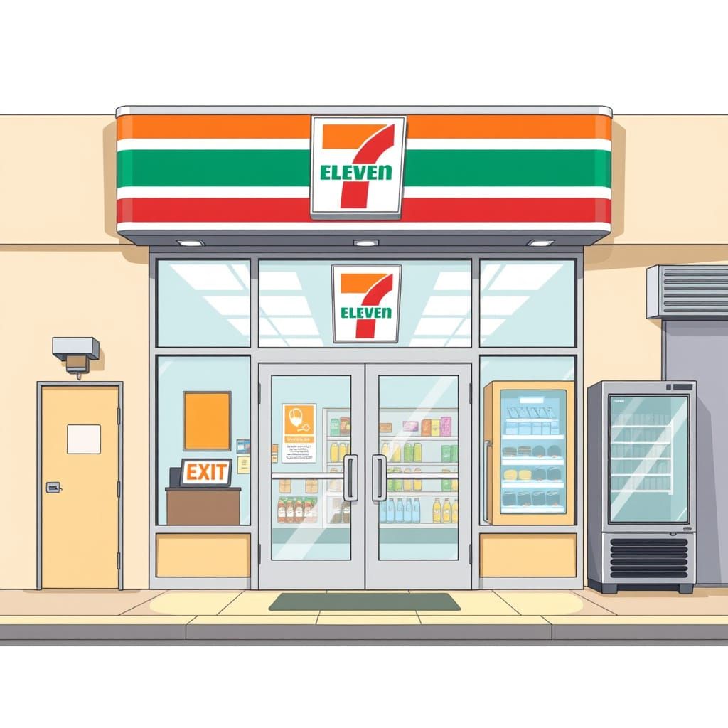 7-Eleven Store Illustration in Syd Mead Style