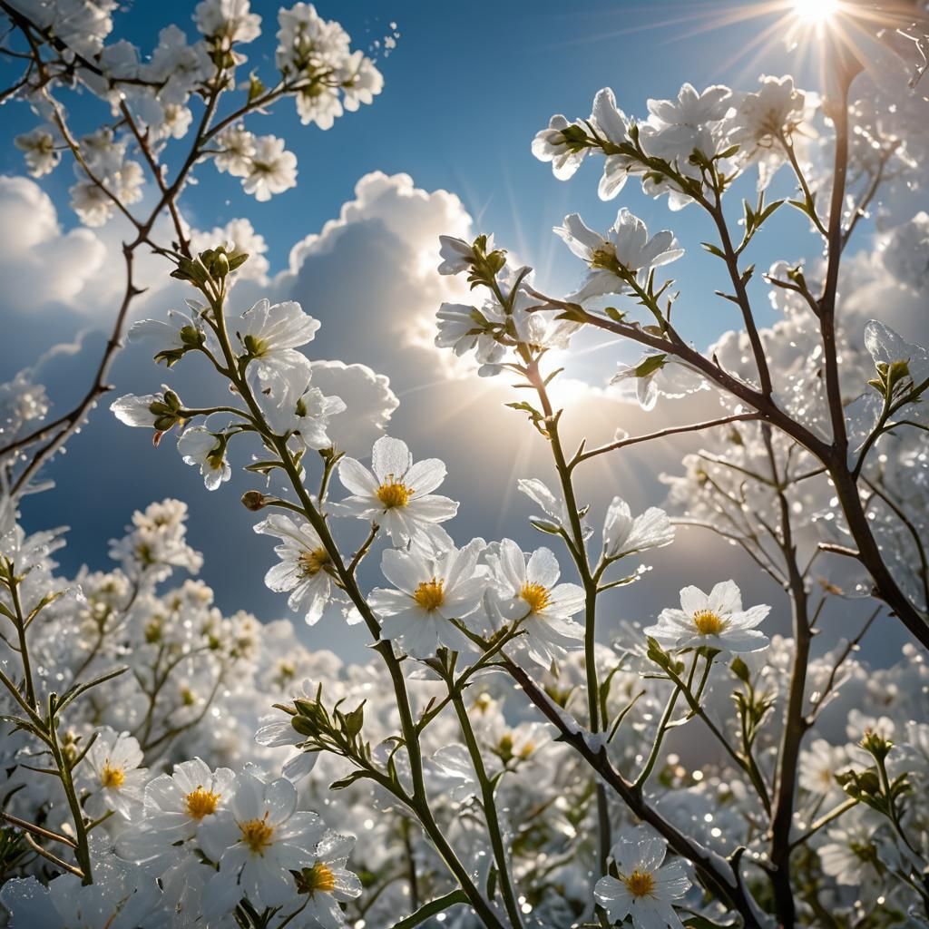 Divine Flowers Bathed in Heavenly Sunshine