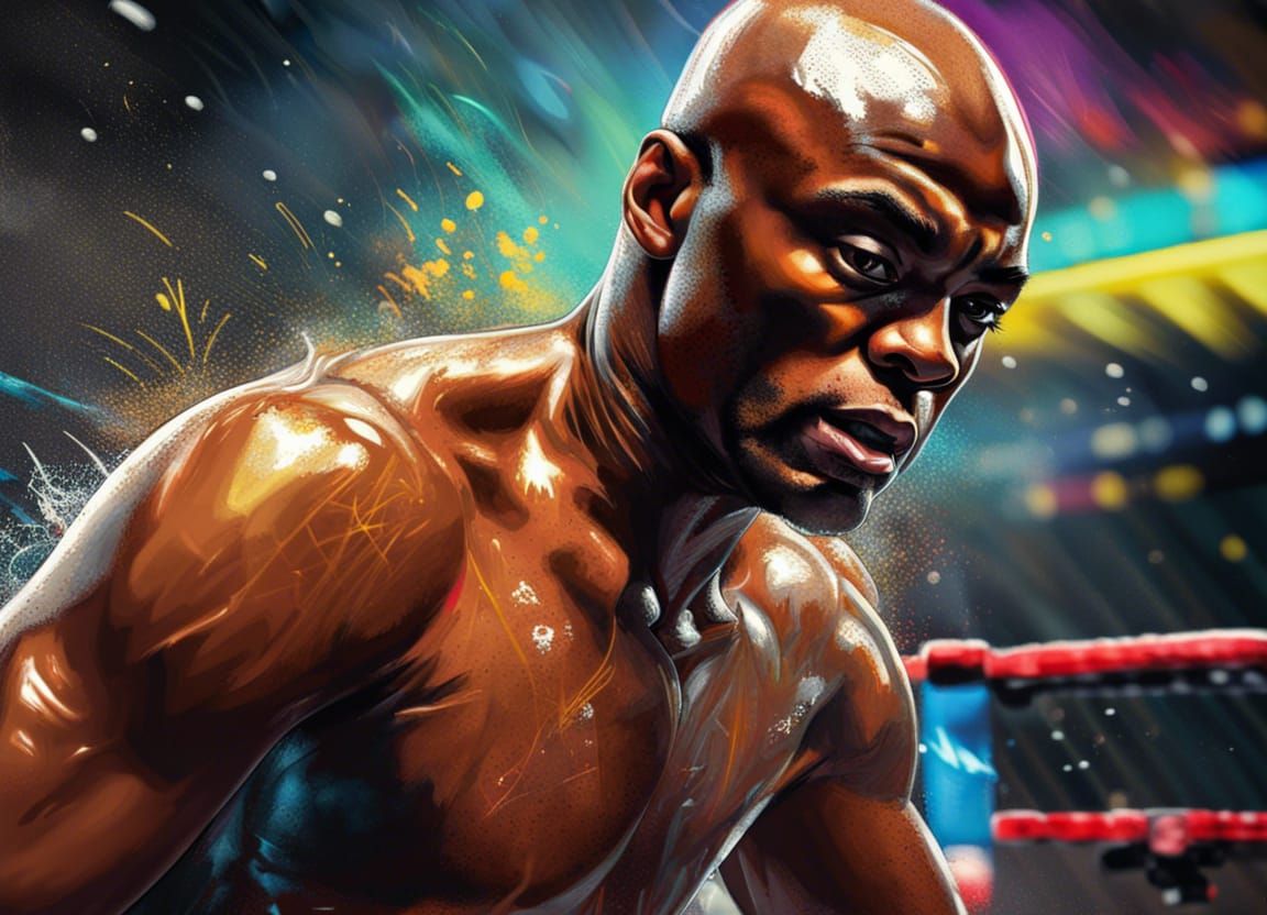 Hyperrealistic Portrait of Anderson Silva in Splash Art