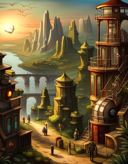 Steampunk Safari Through Mechanical Wilderness