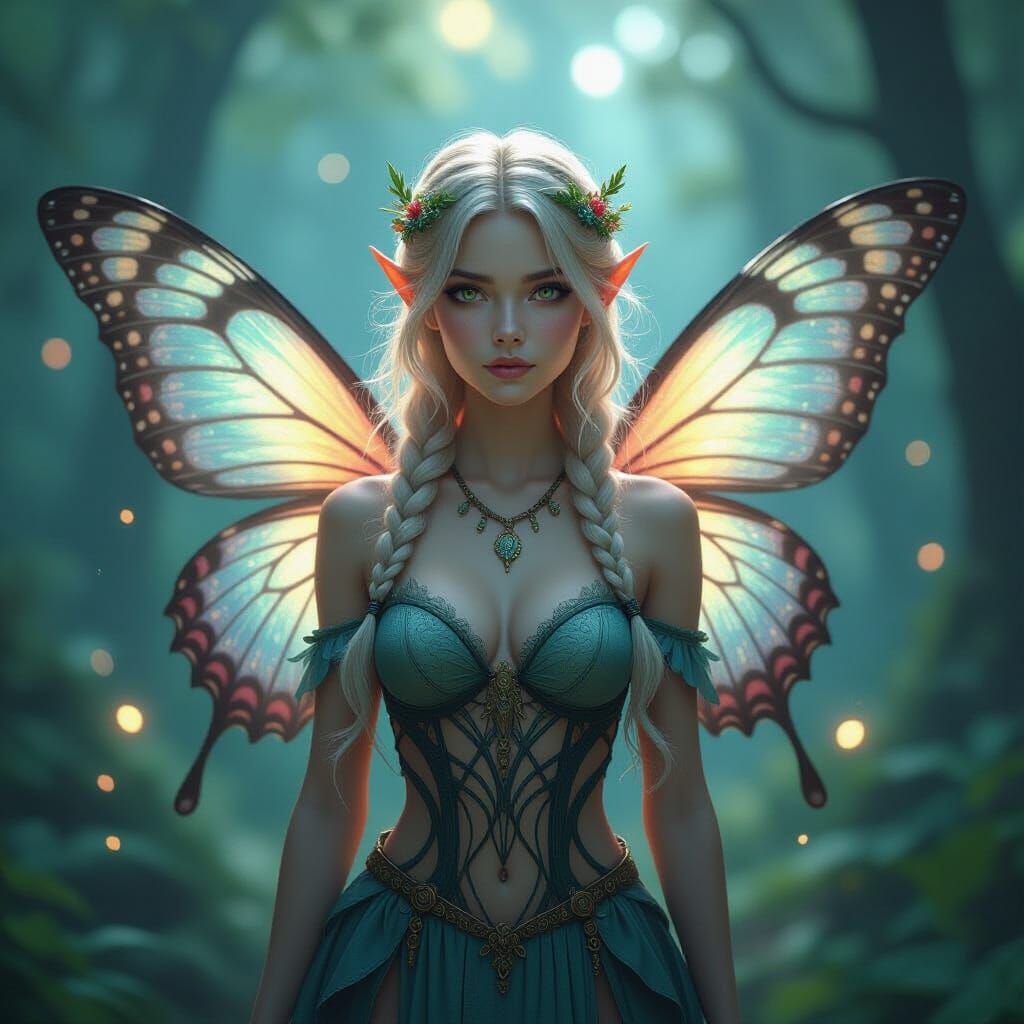 Mystical Fairy in Enchanted Forest: Hyperrealistic Art