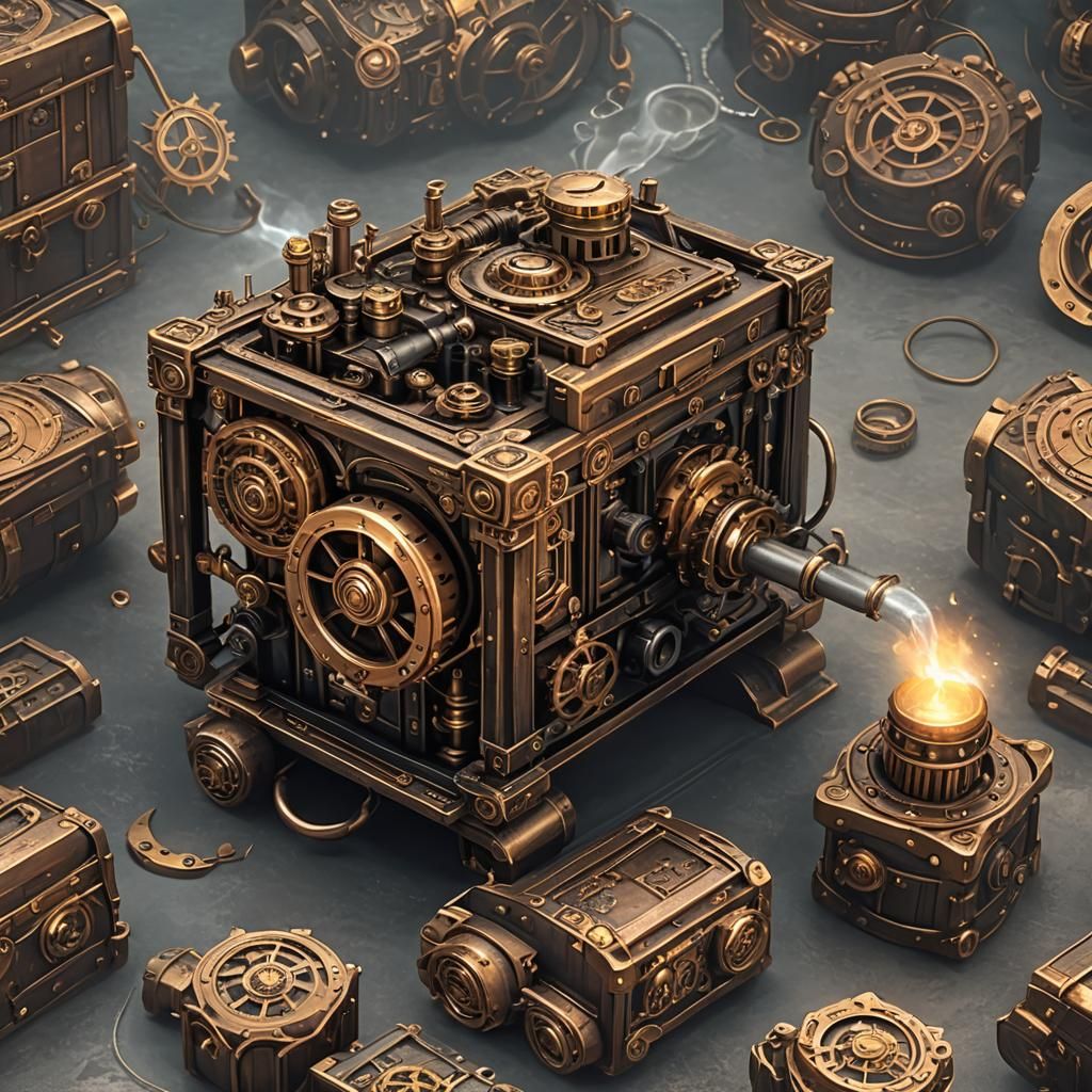 Fantasy Box Holds God Power with Steampunk Engine