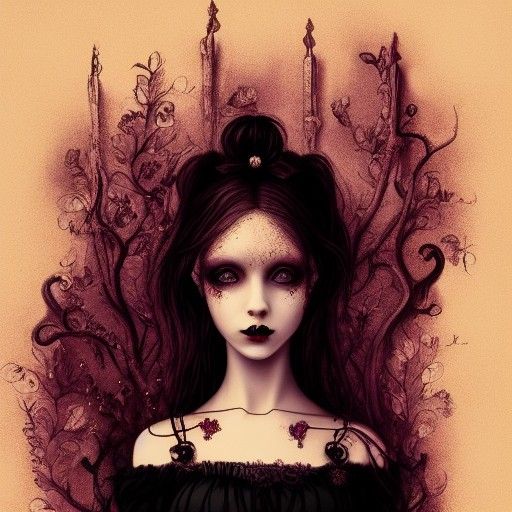 Victorian Beauty in Dark Art Style
